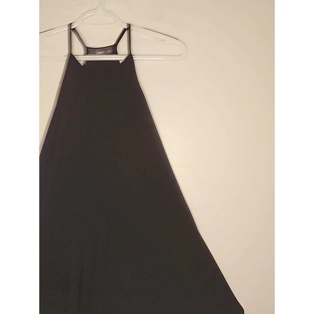 WOMENS Piner Black Dress Spaghetti Straps Extra Short Night Club Dress